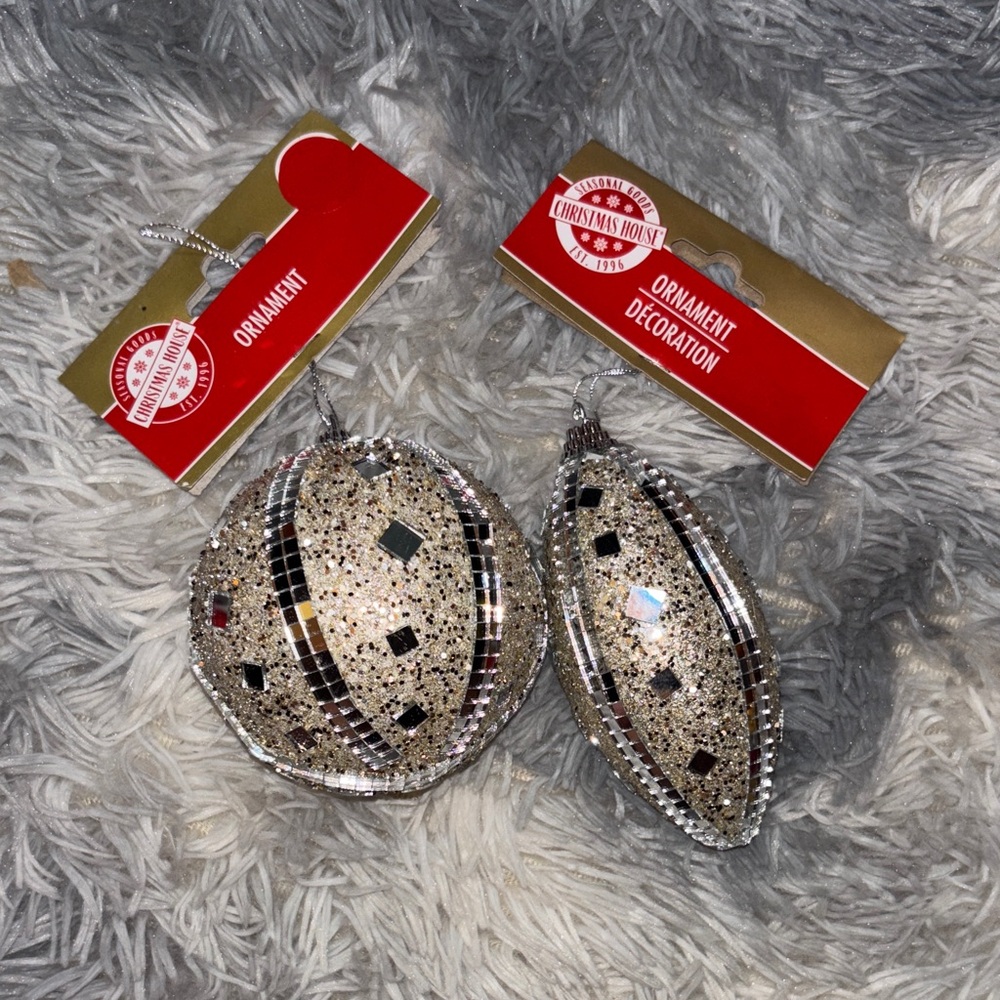 Silver and champagne Ornament Duo NWT - Picture 1 of 3